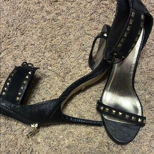 Bebe Black Strappy Heels with Studded Detail